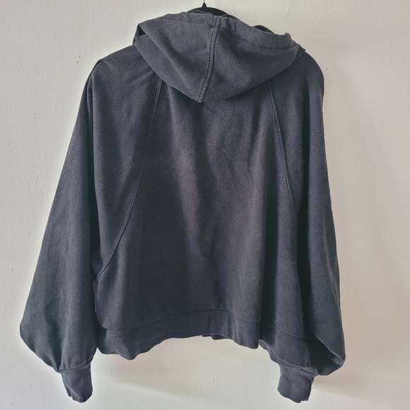 Madewell Cocoon Hooded Sweater Small Black MWL Sweatshirt Full Zip Lounge - Picture 6 of 9